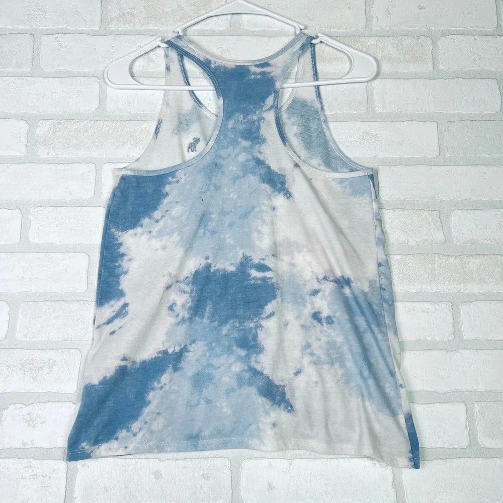 Abercrombie Kids Girls Blue White Tie Dye Twist Front Racerback Tank Top 15/16